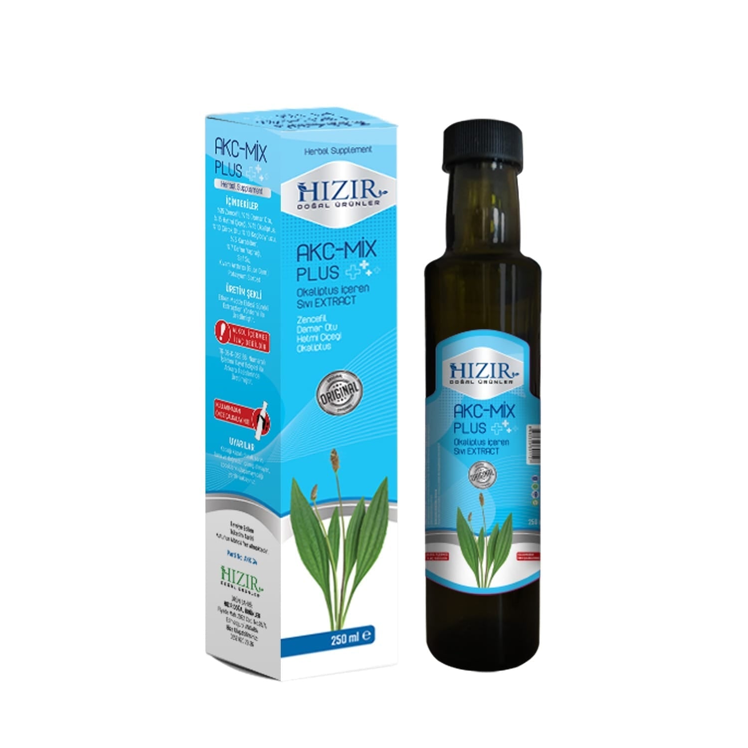Hızır AKC-Mix Plus Ekstrakt 250ml – Zencefil, Okaliptus & Hatmi Otu
